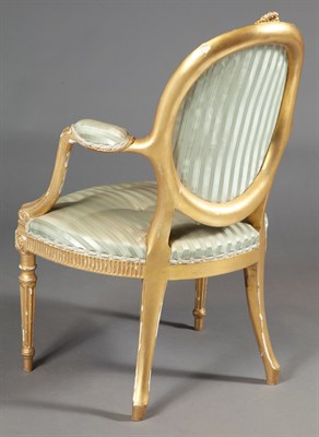 Lot 422 - Pair of George III Giltwood Open Armchairs...