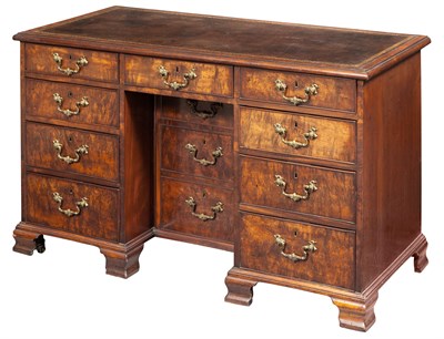 Lot 424 - George III Inlaid Mahogany Kneehole Desk...