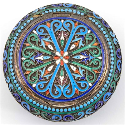 Lot 154 - Russian Silver-Gilt and Cloisonné Enamel Pill...