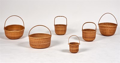 Lot 205 - Group of Six Open Lightship Baskets Nantucket,...