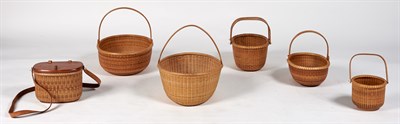 Lot 177 - Group of Five Open Lightship Baskets Nantucket,...