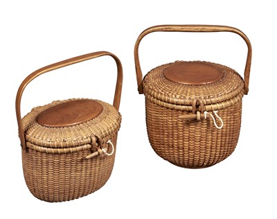 Lot 279 - Two Jose Formosa Reyes Lidded Lightship Basket...