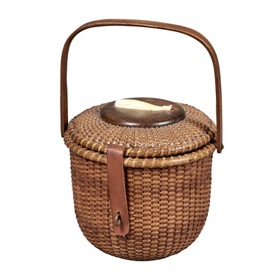 Lot 309 - Sherwin Boyer Lidded Lightship Basket Purse...