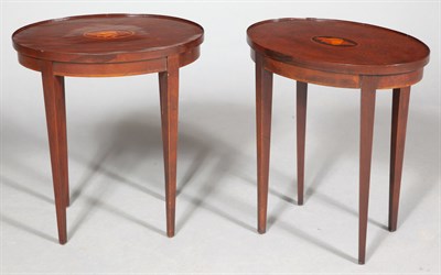 Lot 311 - Near Pair of George III Style Inlaid Mahogany...