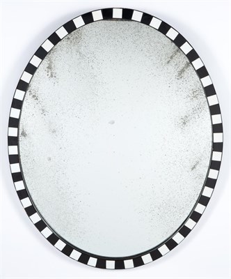 Lot 126 - Irish Style Ebonized and Tile-Set Mirror...