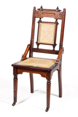 Lot 488 - Set of Six Eastlake Walnut and Caned Chairs...