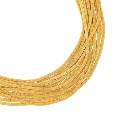 Lot 107 - Multistrand Gold Necklace with Ruby Clasp