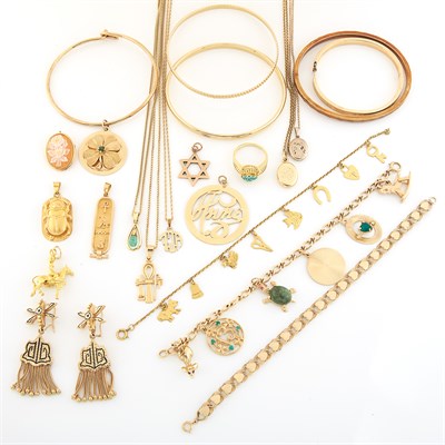 Lot 1518 - Group of Gold and Gold-Filled Jewelry