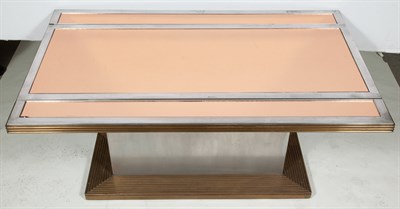 Lot 308 - Art Moderne Metal and Coppered Mirror...