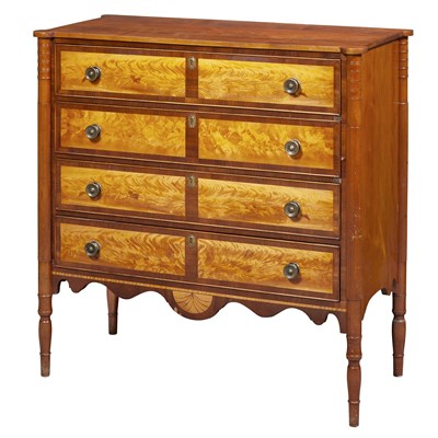 Lot 436 - Federal Mahogany and Flame Birch Chest of...