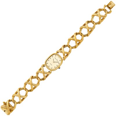 Lot 12 - Gold Bracelet-Watch, Lucien Piccard