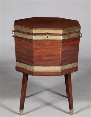 Lot 375 - George III Brass Bound Mahogany Cellaret...