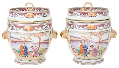 Lot 251 - Pair of Chinese Export Famille Rose Porcelain...