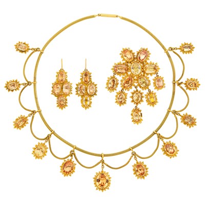 Lot 41 - Georgian Gold and Topaz Demi-Parure