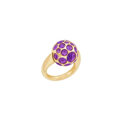 Lot 1 - Gold and Amethyst Ball Ring, Pomellato