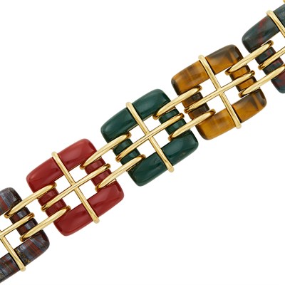 Lot 396 - Gold and Hardstone Bracelet, Tiffany & Co.