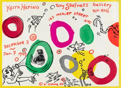 Lot 70 - Keith Haring SHAFRAZI GALLERY POSTER Color...