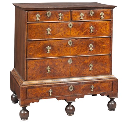Lot 289 - Queen Anne Burr and Figured Walnut Chest on...