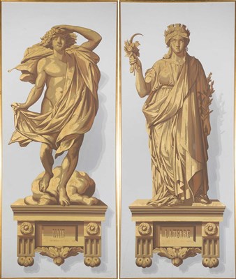 Lot 1154 - Pair of French Papier-Peint Panels entitled...