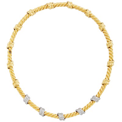 Lot 410 - Two-Color Gold and Diamond Necklace, Valentin Magro