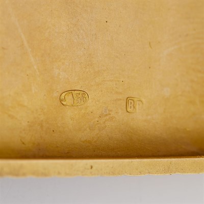 Lot 159 - Russian Gold Cigarette Case Maker's mark B.B,...