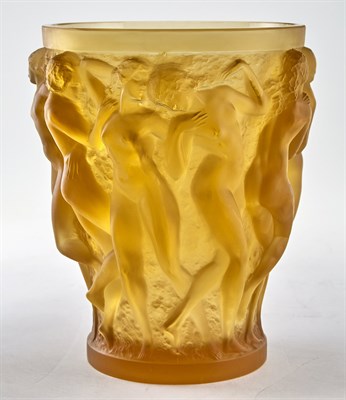 Lot 230 - R. Lalique Molded and Frosted Amber Glass...