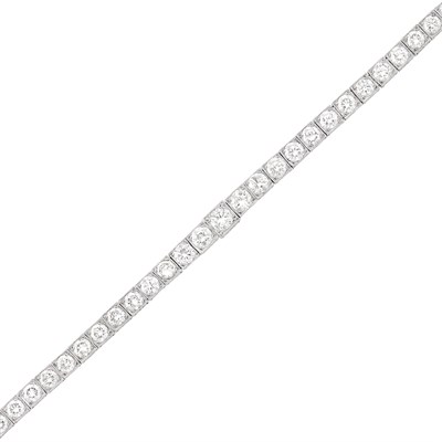 Lot 169 - Platinum and Diamond Straightline Bracelet