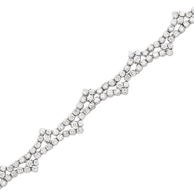 Lot 197 - Two Row White Gold and Diamond Bracelet