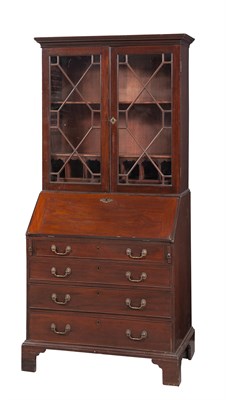 Lot 29 - George III Mahogany Bureau Bookcase Height 79...