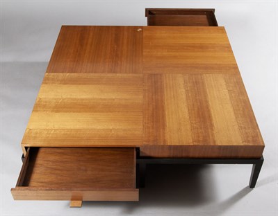 Lot 385 - Dark Stained Wood and Walnut Low Table Modern...