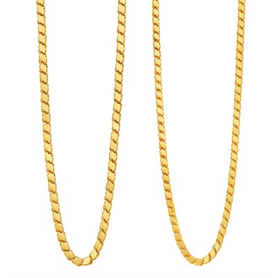 Lot 339 - Two Gold Chain Necklaces