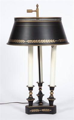 Lot 195 - Tole Bouillotte Lamp Height 25 1/2 inches;...