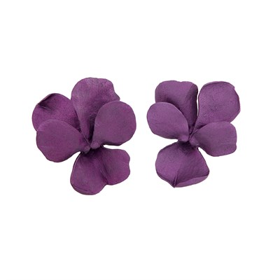 Lot 69 - Pair of Purple Titanium Pansy Earclips, JAR