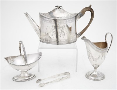 Lot 282 - Assembled George III Sterling Silver...