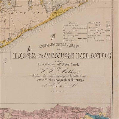 Lot 59 - [NEW YORK] MATHER, W.W. Geological Map of Long...