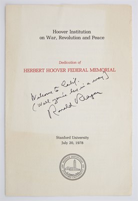 Lot 52 - REAGAN, RONALD Group of signed items. Includes...