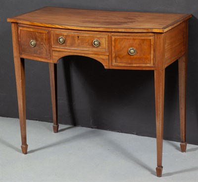 Lot 391 - George III Inlaid Mahogany Bow-Front Dressing...