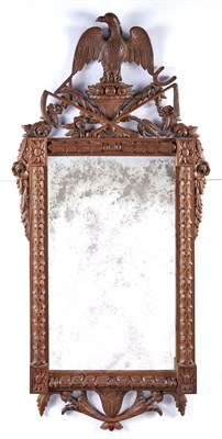 Lot 454 - Classical Style Oak Mirror Surrmounted by an...