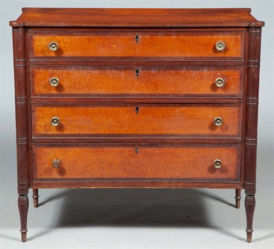 Lot 425 - Federal Mahogany and Figured Maple Chest of...