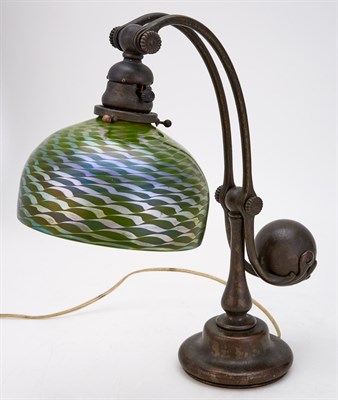 Lot 243 - Tiffany Studios Bronze and Hand-Blown Favrile...