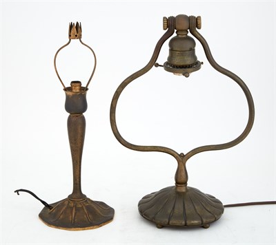 Lot 392 - Tiffany Studios Bronze Harp Desk Lamp Base...