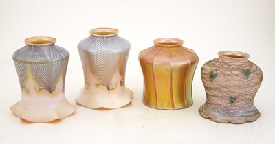 Lot 399 - Group of Four Quezal Art Glass Shades...