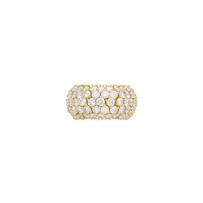 Lot 366 - Flexible Wide Gold and Diamond Band Ring, Hammerman Brothers
