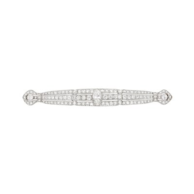Lot 165 - Platinum and Diamond Bar Pin