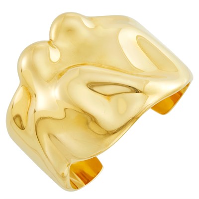 Lot 20 - Gold 'Gemini' Cuff Bangle Bracelet, Elsa Peretti, Tiffany & Co.