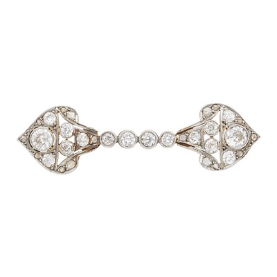 Lot 153 - Belle Époque Platinum and Diamond Bar Pin