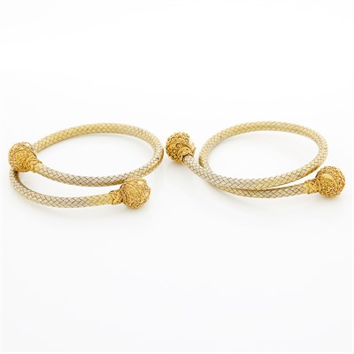 Lot 1148 - Two Antique Gold and Low Karat Gold Bracelets