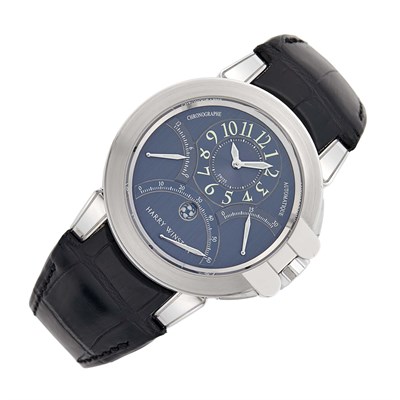 Lot 65 - Harry Winston Gentleman's White Gold 'Ocean Chronograph' Zalium Triple Retrograde Sondermodell Wristwatch, Ref. 400MLRA44Z