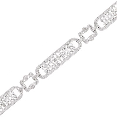 Lot 191 - White Gold and Diamond Bracelet