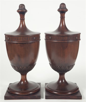 Lot 281 - Pair of English Mahogany Urn-Form Cutlery...